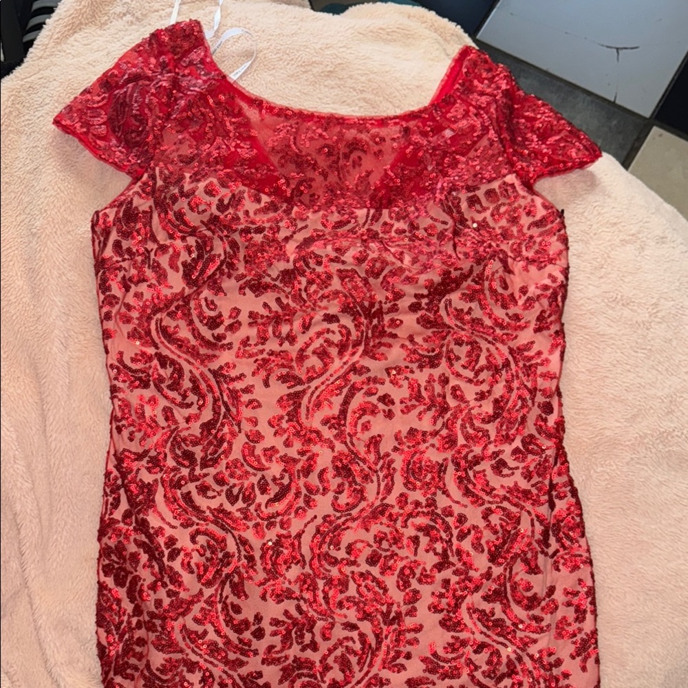 Calvin Klein Red Sequin Dress